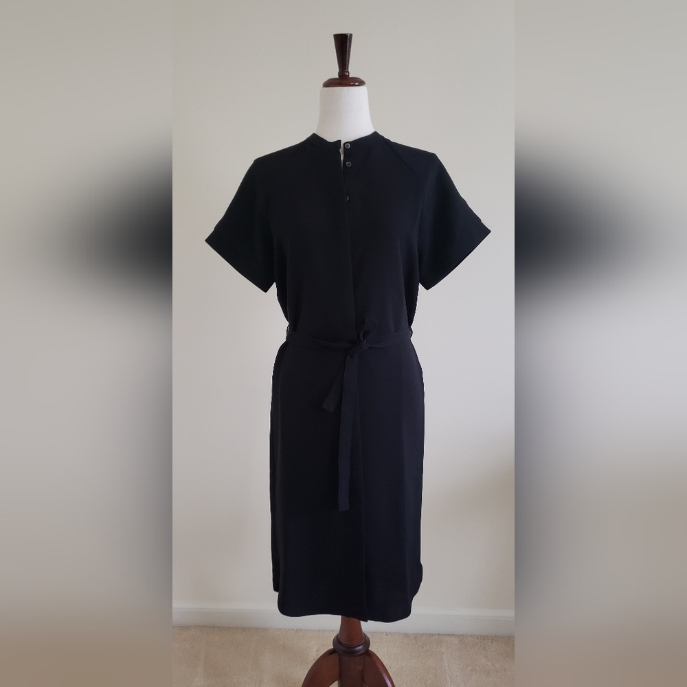 Iris & Ink black button down dress